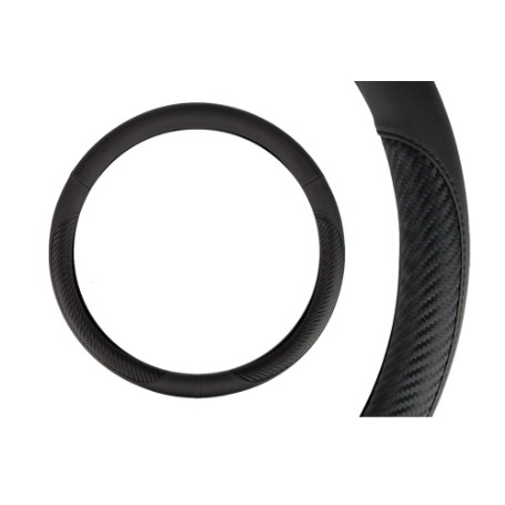 FUNDA DE VOLANTE NEGRA / FIBER 37cm-39cm.