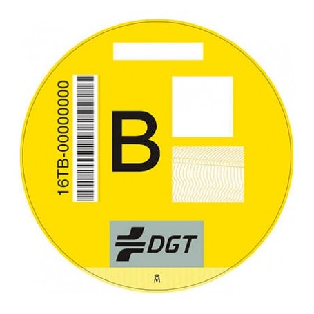 DISTINTIVO MEDIOAMBIENTAL AMARILLO "B".