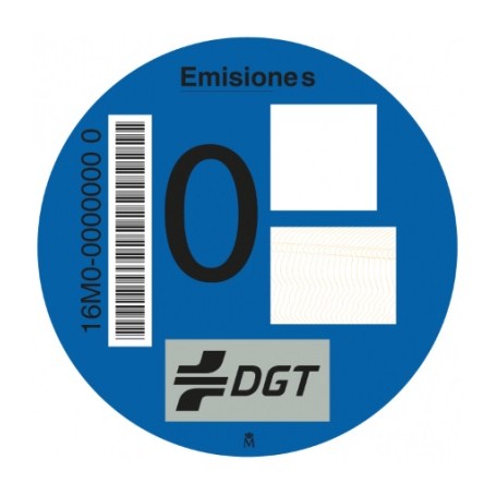 DISTINTIVO MEDIOAMBIENTAL AZUL "0".