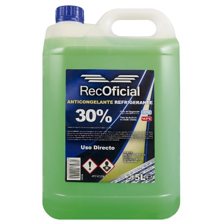 ANTICONGELANTE VERDE RECOFICIAL 30% 5L.