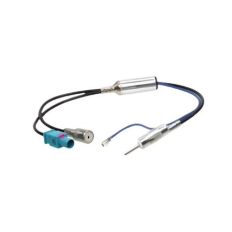 ADAPTADOR DE ANTENA FACKRA + DIN HEMBRA ALMPLIFICADO PARA AUDI.