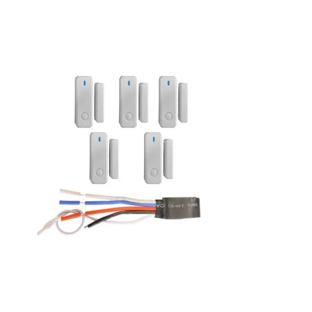 KIT DE SENSORES DE PUERTAS Y VENTANAS INALAMBRICOS PARA ALARMAS STARLINE 1 TRANSMISOR + 5 SENSORES MS.