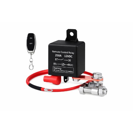RELE DESCONEXION DE BATERIA CON MANDOS A DISTANCIA 250A 12V.