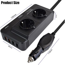 INVERSOR DE VOLTAJE PORTATIL DE 12 A 220V 200W (ONDA MODIFICADA).