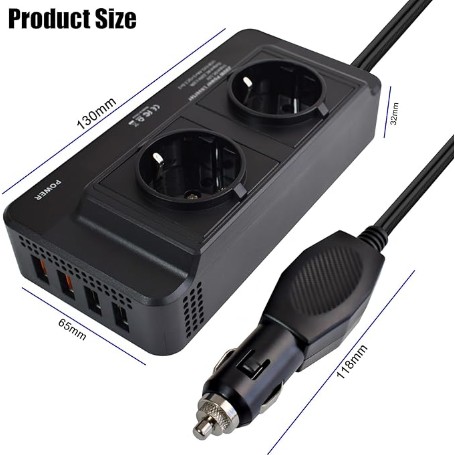 INVERSOR DE VOLTAJE PORTATIL DE 12 A 220V 200W (ONDA MODIFICADA).
