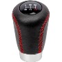 POMO SPORT CORTO PERFORADO PIEL NEGRA COSTURAS ROJAS. +PWP.
