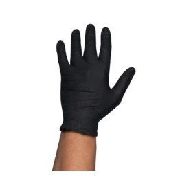 GUANTES DE NITRILO TALLA XL (9 - 10) NEGRO DIAMANTADO 50 UNIDADES.